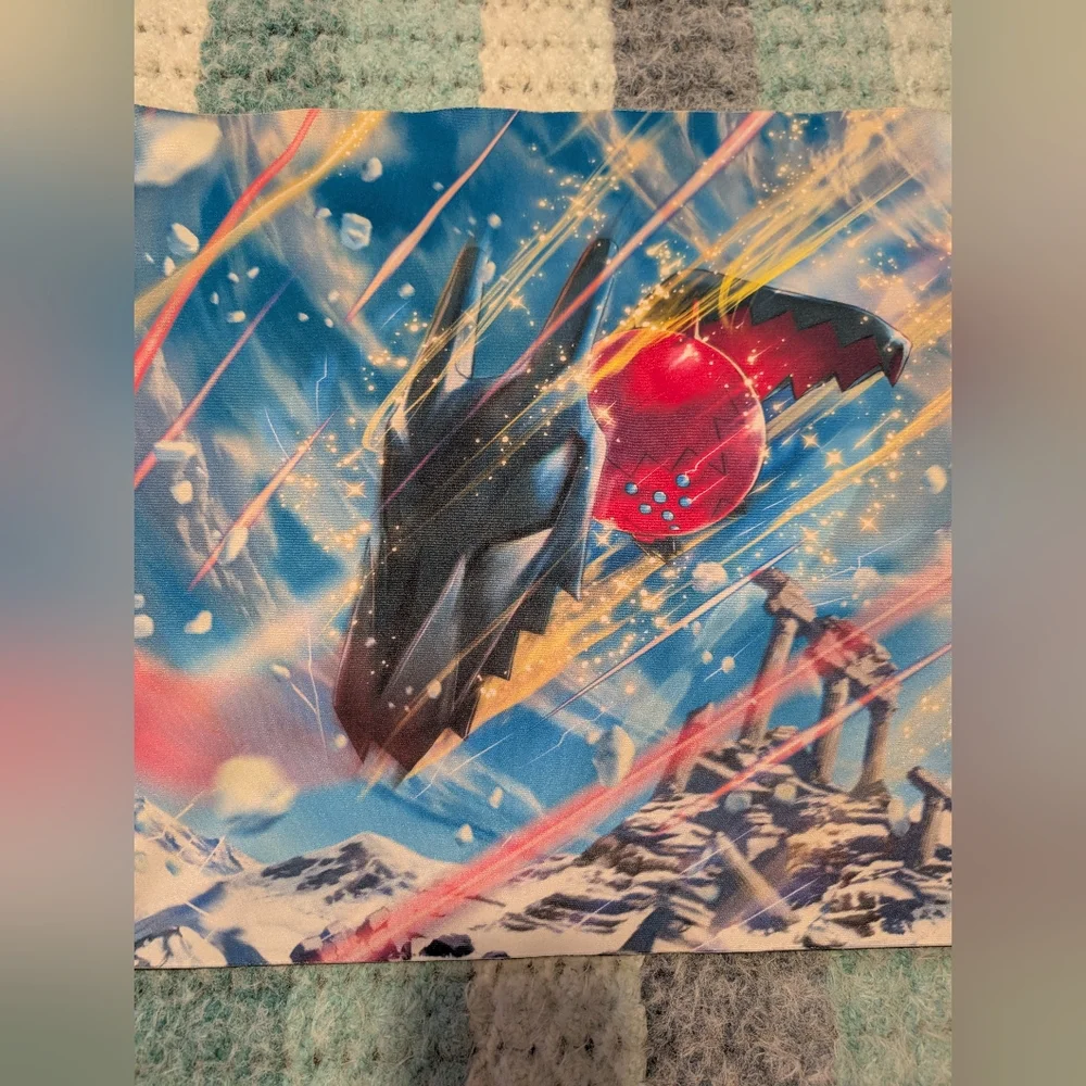 Pokémon Playmat featuring Ice-Scene Rayquaza - Blue/Red Regionals Championship M